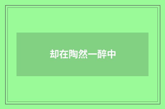 却在陶然一醉中