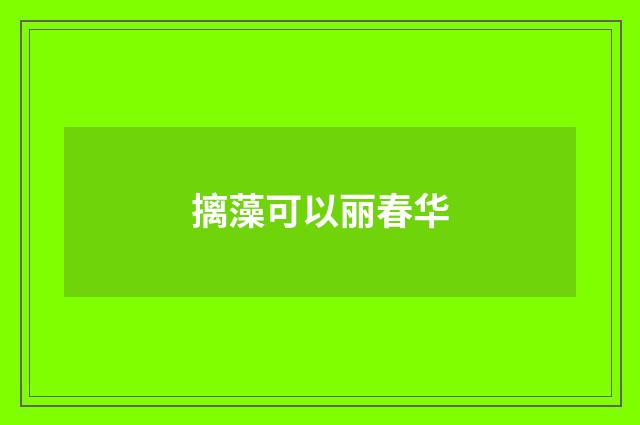 摛藻可以丽春华