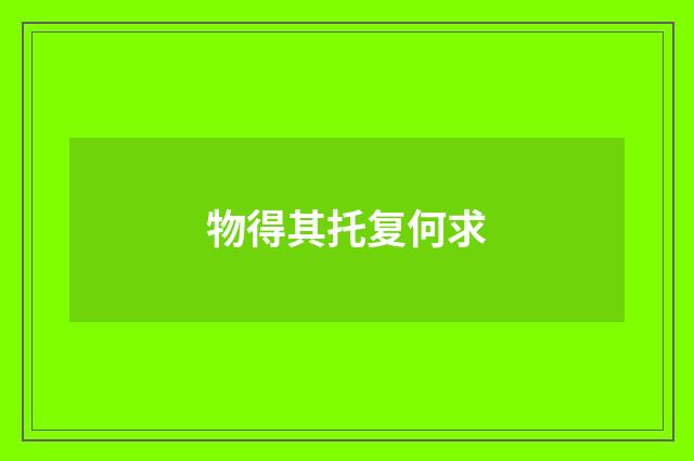 物得其托复何求