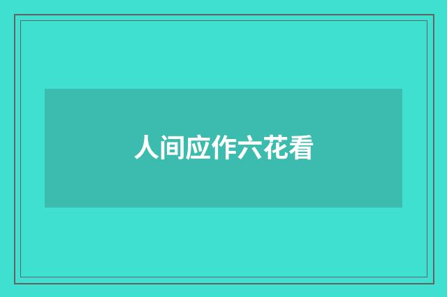 人间应作六花看