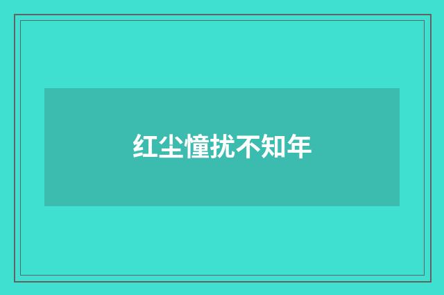 红尘憧扰不知年
