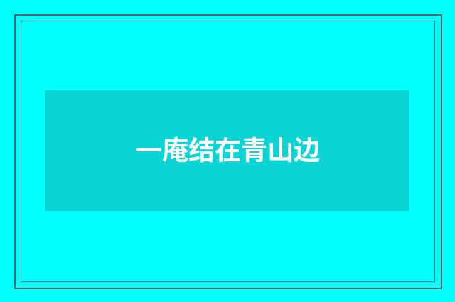 一庵结在青山边