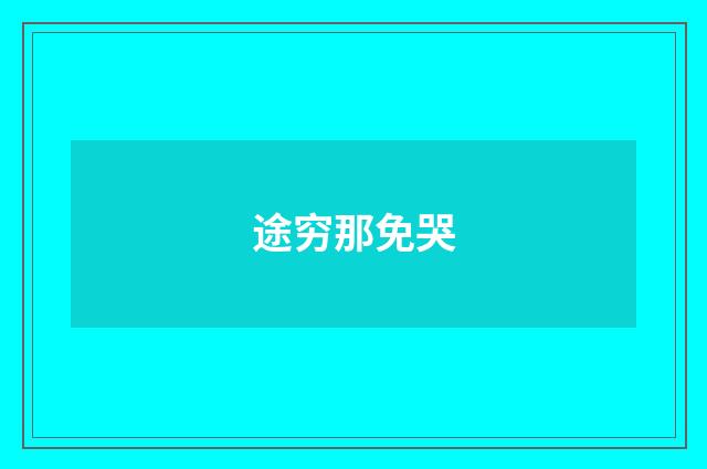 途穷那免哭