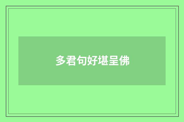 多君句好堪呈佛