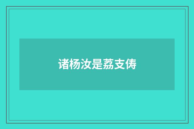 诸杨汝是荔支俦