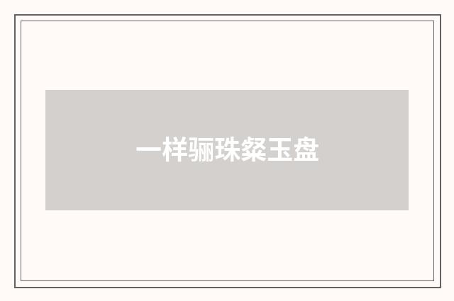 一样骊珠粲玉盘