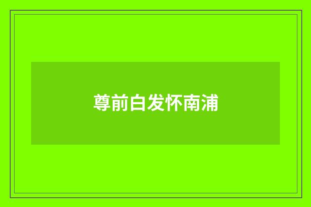尊前白发怀南浦