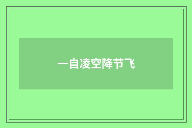 一自凌空降节飞