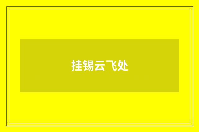 挂锡云飞处