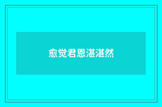 愈觉君恩湛湛然