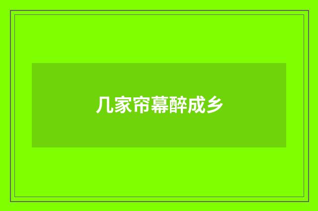 几家帘幕醉成乡