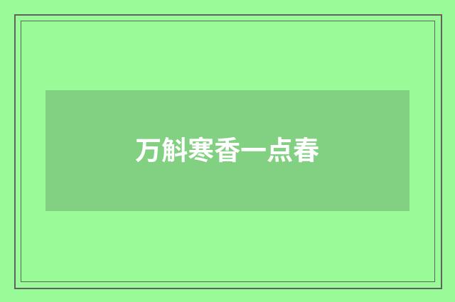 万斛寒香一点春