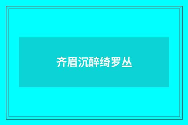 齐眉沉醉绮罗丛