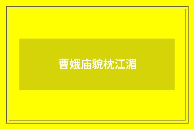 曹娥庙貌枕江湄