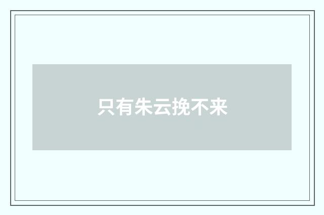 只有朱云挽不来