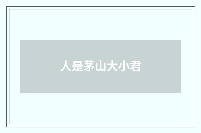 人是茅山大小君