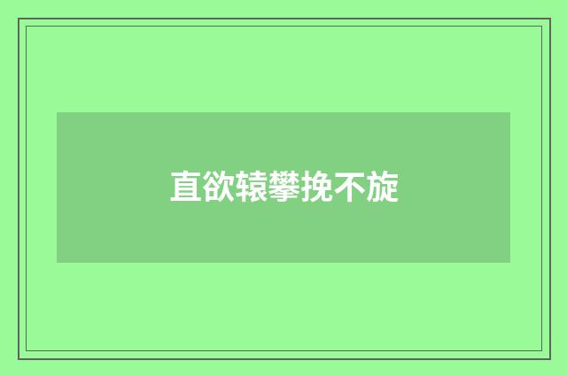 直欲辕攀挽不旋