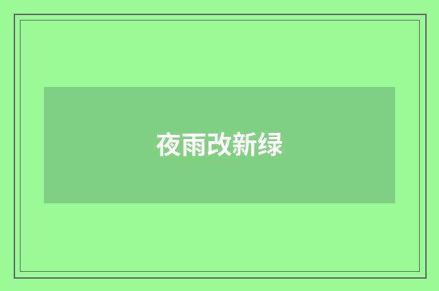 夜雨改新绿