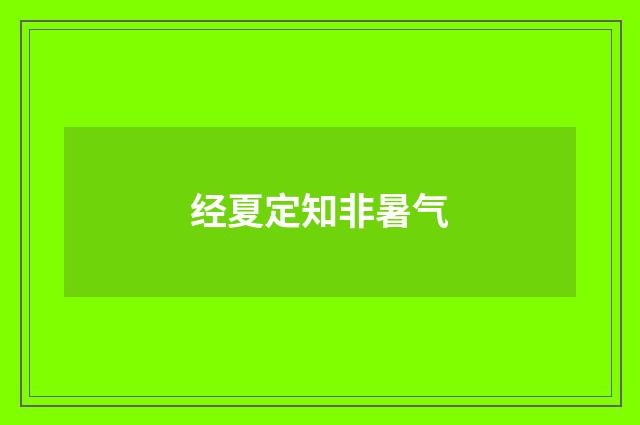 经夏定知非暑气