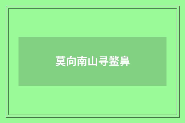 莫向南山寻鳖鼻