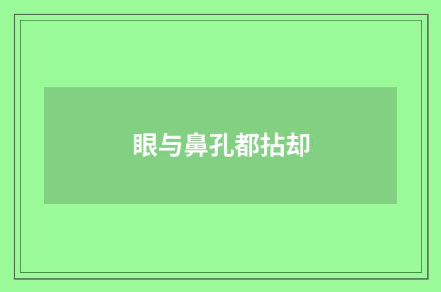 眼与鼻孔都拈却