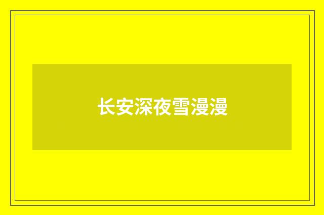 长安深夜雪漫漫