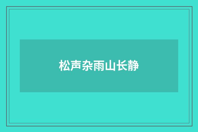 松声杂雨山长静