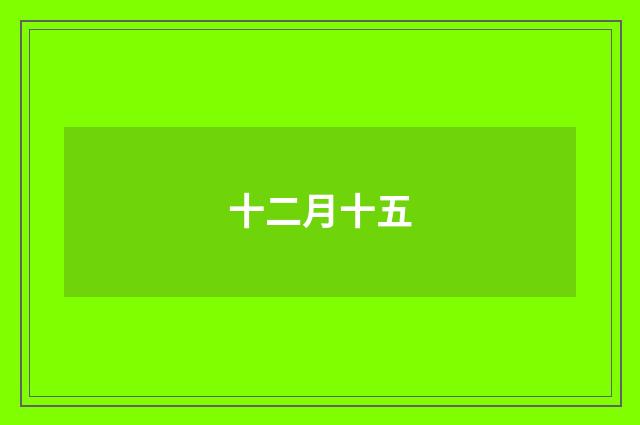 十二月十五