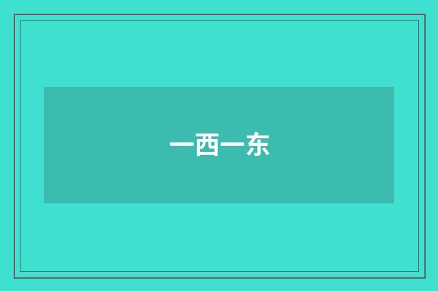 一西一东