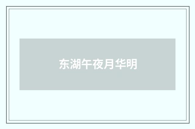 东湖午夜月华明