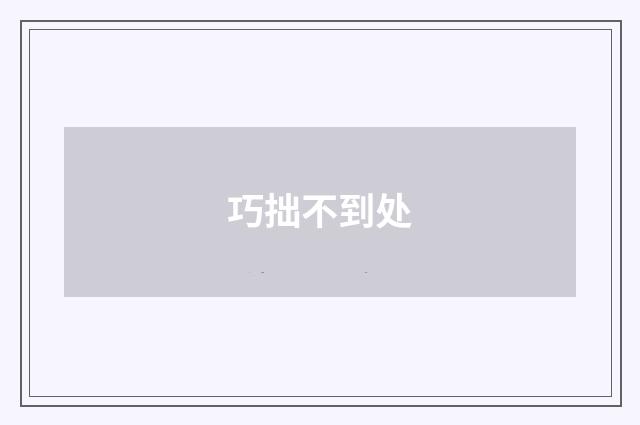 巧拙不到处