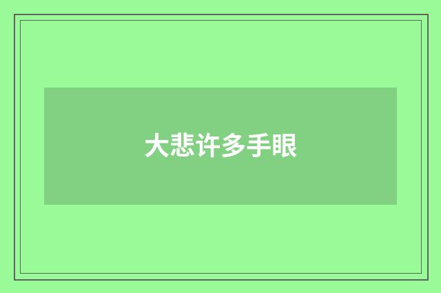 大悲许多手眼