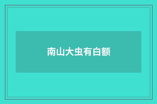 南山大虫有白额