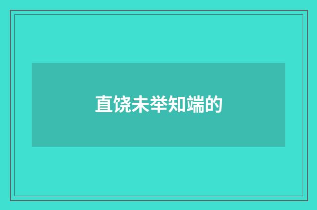 直饶未举知端的
