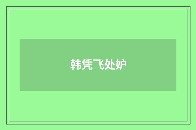 韩凭飞处妒