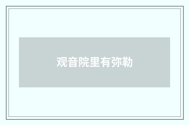 观音院里有弥勒