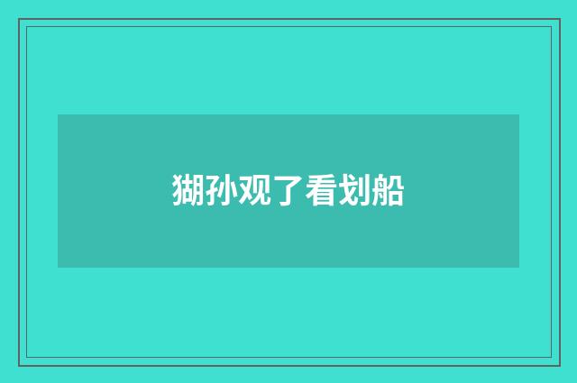 猢孙观了看划船