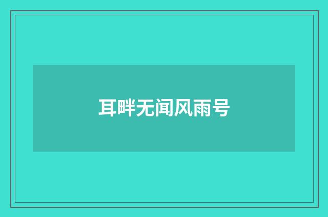 耳畔无闻风雨号