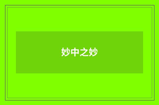 妙中之妙