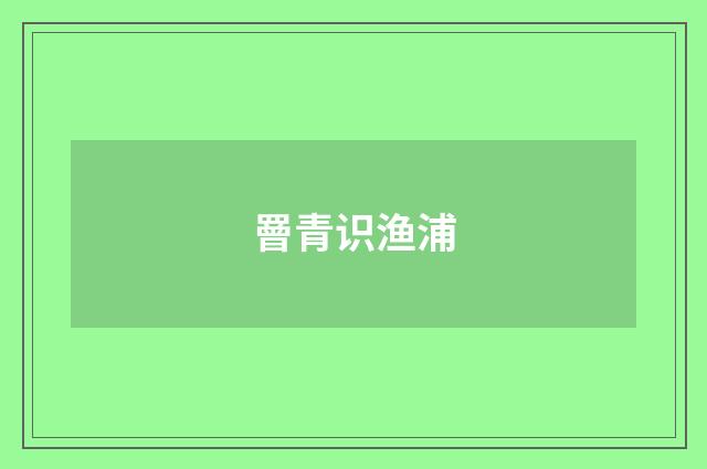 罾青识渔浦