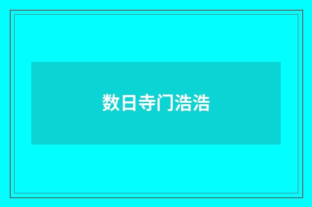 数日寺门浩浩