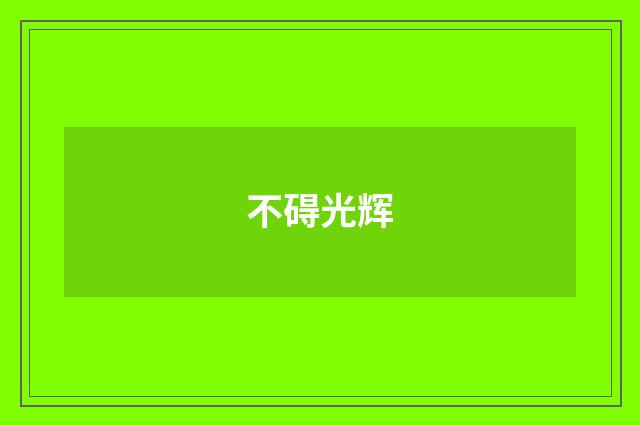 不碍光辉