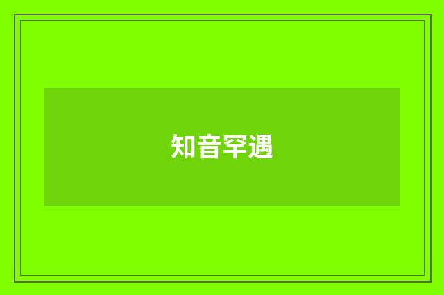 知音罕遇