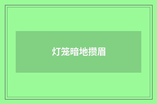 灯笼暗地攒眉