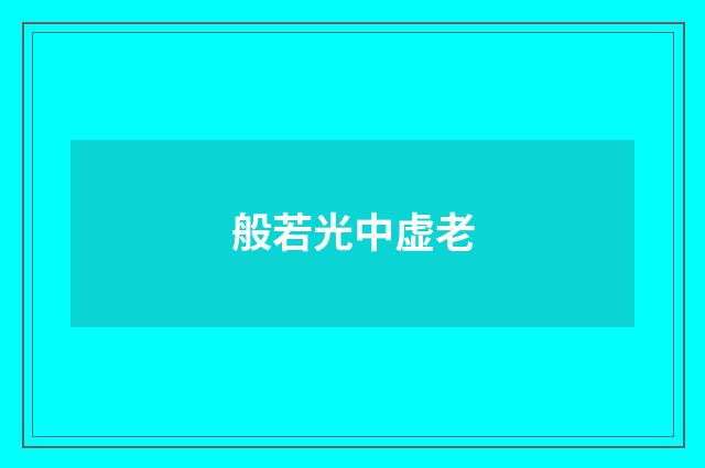 般若光中虚老