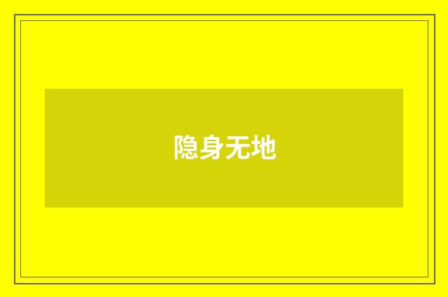 隐身无地