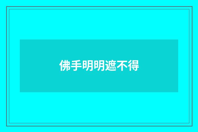 佛手明明遮不得