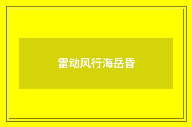 雷动风行海岳昏
