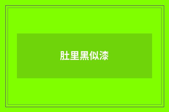 肚里黑似漆
