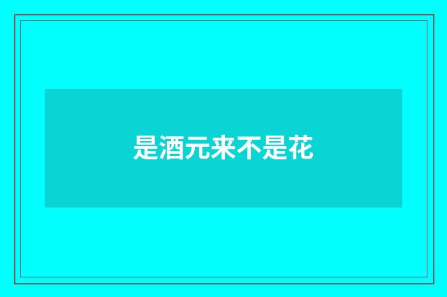 是酒元来不是花